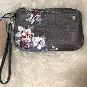 NWT Steve Madden Rose Floral Tan Wristlet